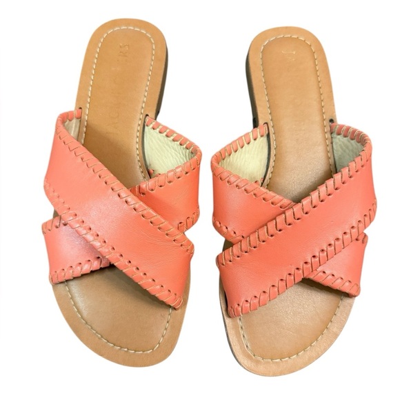 Jack Rogers Sloane X Band in Coral Leather Size 6M - Picture 2 of 9